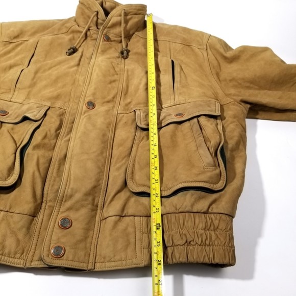 VTG EXCELLED Tan Suede Bomber Aviator Flight Jacket - Picture 8 of 12